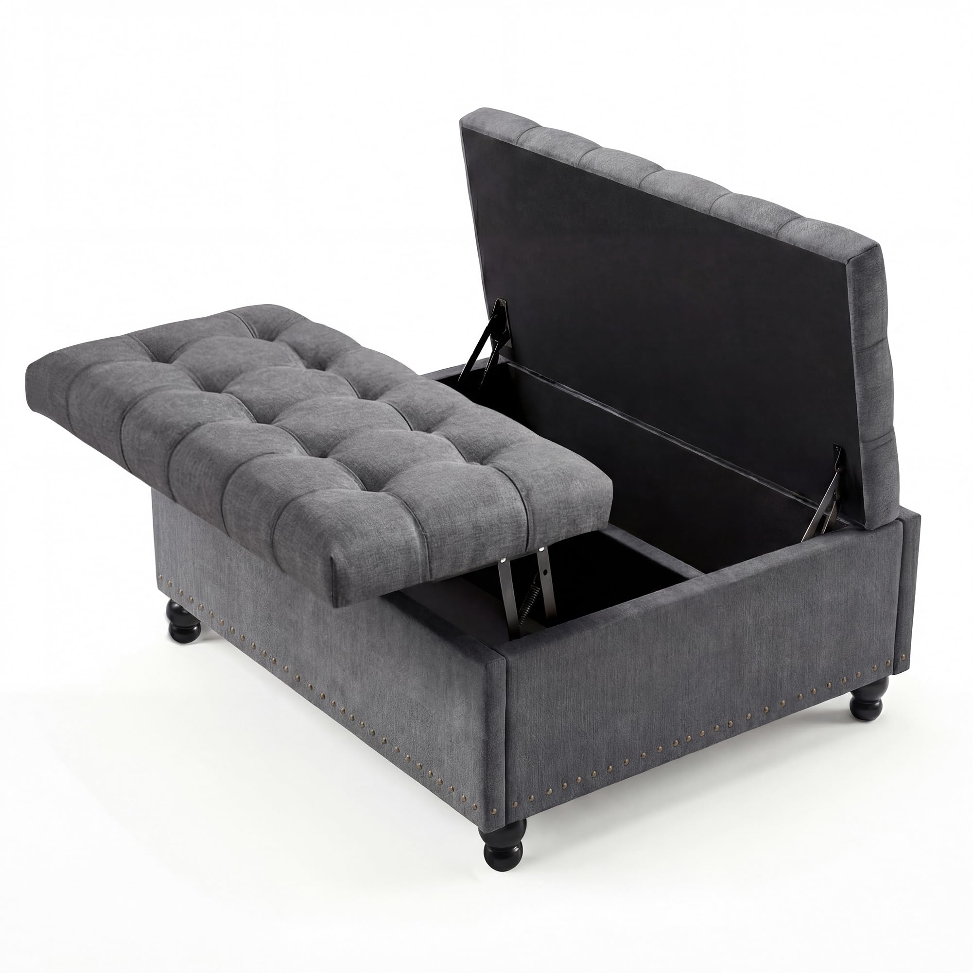 Outdoor Furniture Wood - Pufa z podnoszonym blatem i schowkiem,